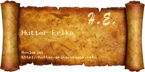 Hutter Erika névjegykártya